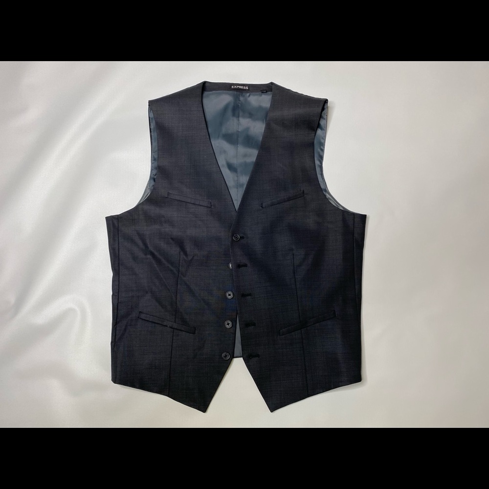 Express dark grey suit vest